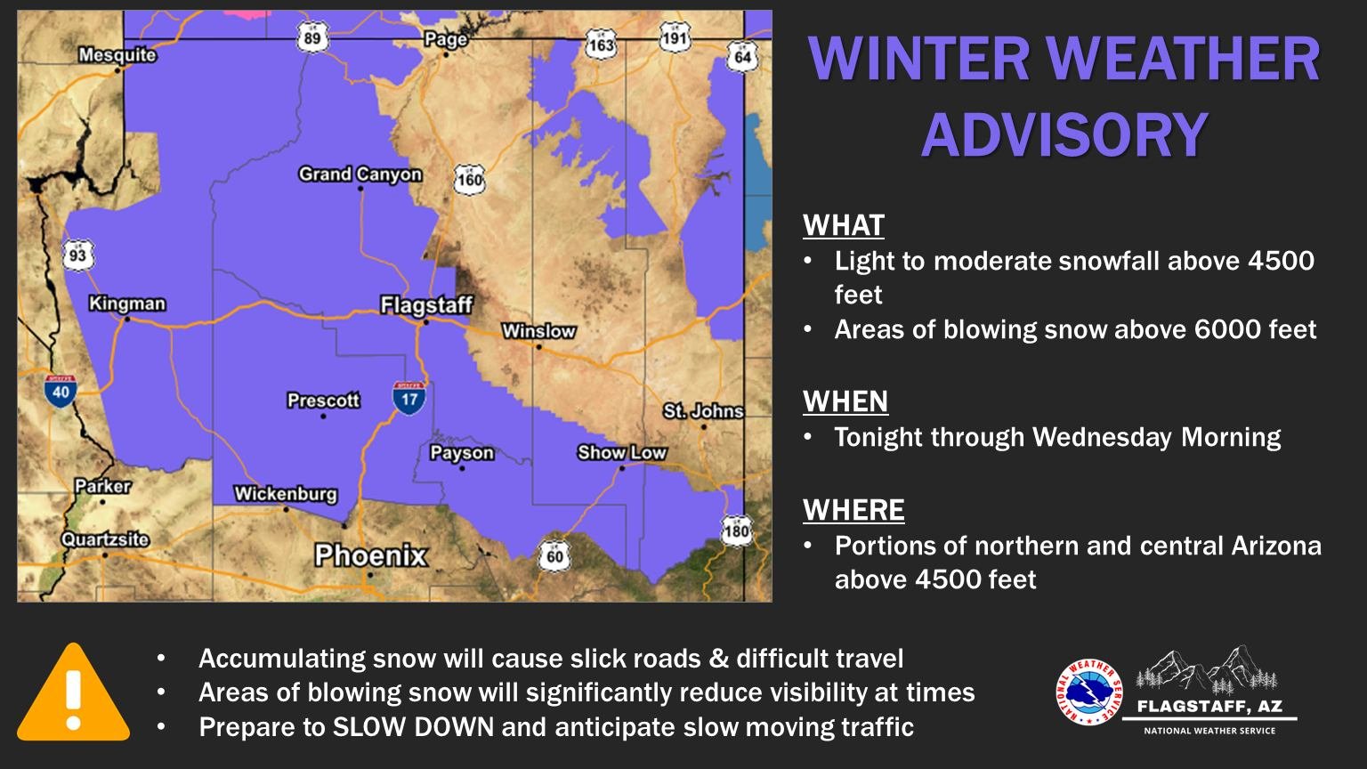 WINTER WEATHER ADVISORY FOR N. ARIZONA | The Williams Independent